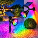 Forlife 7 Renk Rgb 18 Led Spot Güneş Enerjili Bahçe Aydınlatması, Fotoselli, Aplik, 18W, Su Geçirmez Dış Mekan Solar Lamba, Duvar Ve Zemin Mon