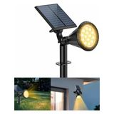 Forlife Amber18 Led Spot Güneş Enerjili Bahçe Aydınlatma Lambası, Fotoselli, Spike Aplik, 18W Su Geçirmez Dış Mekan Solar Lamba, Ağaç, Veranda, Garaj, Havuz, Duvar Ve Zemin Montajına Uygundur 42 Cm [E
