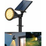 Forlife AMBER18 LED Spot Güneş Enerjili Bahçe Aydınlatma Lambası, Fotoselli, Spike Aplik, 18W Su Geçirmez Dış Mekan Solar Lamba, Ağaç, Veranda, Garaj, Havuz, Duvar Ve Zemin Montajına Uygundur 42 CM