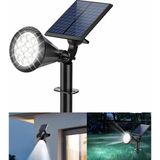 Forlife Beyaz 18 LED Spot Güneş Enerjili Bahçe Aydınlatma Lambası, Fotoselli, Spike Aplik, 18W - Çok Renkli