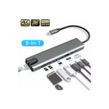 Forline Type-C To Hdtv 8 In 1 HDTV+PD+2USB+TYPE+C+SD+TF+RJ45 Çevirici Çoklayıcı
