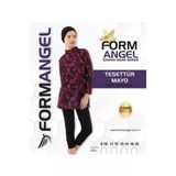 Form Angel 1900 Çocuk Uzun Kollu Desenli Tesettür Mayo 9-16 Yaş - Siyah - 9-16 Yaş