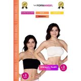 Form Angel #bandeo Seamless Toparlayıcı Kadın Basic Örme Dikişsiz Pedli Bandeo Büstiyer 6'lı Set - Siyah - Ten - S - M