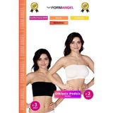 Form Angel #bandeo Seamless Toparlayıcı Kadın Basic Örme Dikişsiz Pedsiz Bandeo Büstiyer 6'lı Set - Siyah - Ten - S - M