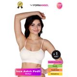 Form Angel #Büstiyer Dikişsiz Seamless Kadın Esnek Yumuşak Kumaş İp İnce Askılı Pedli Spor Büstiyer - 1 Adet
