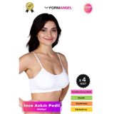 Form Angel #Büstiyer Dikişsiz Seamless Kadın Esnek Yumuşak Kumaş İp İnce Askılı Pedli Spor Büstiyer - 4 Adet
