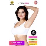Form Angel #Büstiyer Dikişsiz Seamless Kadın Esnek Yumuşak Kumaş Kalın Askılı Pedli Spor Büstiyer - 2 Adet