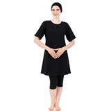 Form Angel Kadın Tesettür Mayo, Düz Renk, Büyük Beden, Kısa Kol, Likralı (Karışık Renk, 4XL)