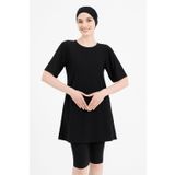 Form Angel Kadın Tesettür Mayo, Düz Renk, Büyük Beden, Kısa Kol, Likralı (Karışık Renk, 5XL)