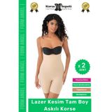 Form Angel #Korse 2 Beden Küçülten Sıkılaştırıcı Kaymaz Kadın Lazer Kesim Tam Boy Askılı Korse - 2 Adet