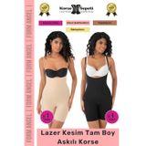 Form Angel #Korse 2 Beden Küçülten Sıkılaştırıcı Kaymaz Kadın Lazer Kesim Tam Boy Askılı Korse 2'li Set