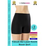 Form Angel #Korse İz Göstermeyen Lazer Kesim Toparlayıcı Şekillendirici Rahat Yüksek Bel Boxer Korse - 3 Adet