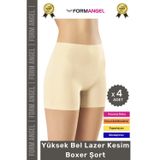 Form Angel #Korse İz Göstermeyen Lazer Kesim Toparlayıcı Şekillendirici Rahat Yüksek Bel Boxer Korse - 4 Adet