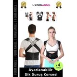 Form Angel #korse Kamburluk Önleyici Ayarlanabilir Ortopedik Medikal Kadın Erkek Dik Duruş Korsesi - 4 Adet - 0 Siyah