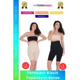 Form Angel #Korse Vücut Bel Popo Şekillendiren Sıkılaştırıcı Fermuarlı Paçalı Klasik Toparlayıcı Korse 2'li Set