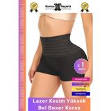 Form Angel #Korse Vücut Toparlayıcı Şekillendirici Kaymaz Doku Lazer Kesim Yüksek Bel Boxer Korse - 1 Adet