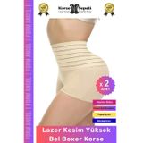 Form Angel #Korse Vücut Toparlayıcı Şekillendirici Kaymaz Doku Lazer Kesim Yüksek Bel Boxer Korse - 2 Adet
