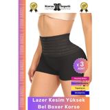 Form Angel #Korse Vücut Toparlayıcı Şekillendirici Kaymaz Doku Lazer Kesim Yüksek Bel Boxer Korse - 3 Adet