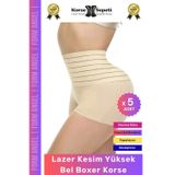 Form Angel #Korse Vücut Toparlayıcı Şekillendirici Kaymaz Doku Lazer Kesim Yüksek Bel Boxer Korse - 5 Adet