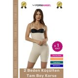 Form Angel Lazer Kesim 2 Beden İncelten Tam Boy Korse, Ten Rengi, L/XL Beden