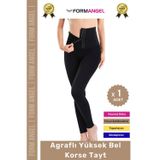 Form Angel #Tayt İç Göstermeyen Karın Mide Bel Toparlayan Sıkılaştıran Kadın Spor Agraflı Yüksek Bel Korse Tayt