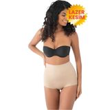 Form Angel Ten Rengi 2 Adet Lazer Kesim 2 Beden İncelten İz Yapmaz Silikonlu Slip Korse /3005 Bej S/M
