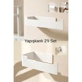 Form Design Yapışkanlı Tuvalet Kağıdı Askılığı & Havluluk 2’li Set – Delmeden Montaj Banyo ve Mutfak Askılığı