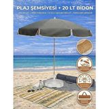 Form Outdoor Plaj Şemsiyesi 20LT. Bidonlu + Taşıma Çantası Hediyeli - Antrasit