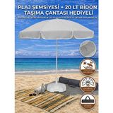 Form Outdoor Plaj Şemsiyesi 20LT. Bidonlu + Taşıma Çantası Hediyeli - Gri