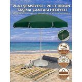 Form Outdoor Plaj Şemsiyesi 20LT. Bidonlu + Taşıma Çantası Hediyeli - Koyu Yeşil