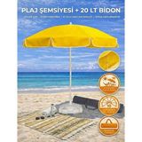 Form Outdoor Plaj Şemsiyesi 20LT. Bidonlu + Taşıma Çantası Hediyeli - Sarı