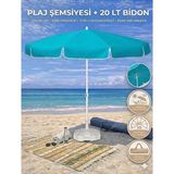 Form Outdoor Plaj Şemsiyesi 20LT. Bidonlu + Taşıma Çantası Hediyeli - Turkuaz