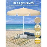 Form Outdoor Plaj Şemsiyesi Krem 20Lt. Bidonlu + Taşıma Çantası