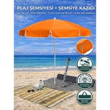 Form Outdoor Plaj Şemsiyesi + Şemsiye Kazığı + Taşıma Çantası Hediyeli - Turuncu