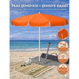 Form Outdoor Plaj Şemsiyesi + Şemsiye Kazığı + Taşıma Çantası Hediyeli - Turuncu