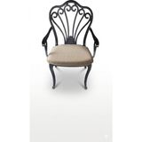Form Outdoor Plastik Ferforje Sandalye Minderi - Krem - 3 cm sünger yüksekliği