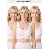 Formactive Kadın 3'lü Toparlayıcı Bralet Sütyen Seti – Pedli Rahat, Şık ve Günlük Kullanım - 2135 - Beyaz