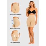 Formactive Kadın Kısa Paçalı Dikişsiz Korse Toparlayıcı Ten - Esnek & Sıkılaştırıcı İç Giyim 1231011 - Bej - 2XL