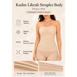 Formactive Kadın Likralı Straplez Body Bej - Uzun ve Esnek Iç Giyim & Dikişsiz Atlet 2025 - Ten