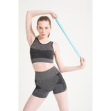 Formactive Kadın Spor Sütyeni Melanjlı Dikişsiz Kalın Askılı Siyah - Esnek Spor İç Giyim & U Yaka - XS