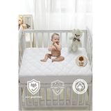 Formeya %100 Pamuk Kapitone Fitted Sıvı Geçirmez Bebek Alezi-Çocuk Alezi, Park Yatak Alezi Beşik Yatak Alezi - 70 x 140 cm - Beyaz