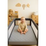 Formeya %100 Pamuk Kapitone Fitted Su Sıvı Geçirmez Bebek Alezi-Çocuk Alezi, Park Yatak Beşik Yatak Alezi - 60 x 120 cm - Gri