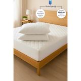 Formeya %100 Pamuk Kapitone Fitted Su Sıvı Geçirmez Yatak Koruyucu Alez + 2 Adet Yastık Koruyucu Set - 140 x 200 cm - Beyaz