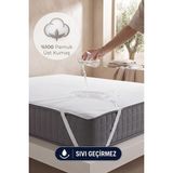Formeya %100 Pamuk Su Sıvı Geçirmez Köşe Lastikli Alez Çarşaf Tek Çift Kişilik Bebek Park Yatak Alezi - Beyaz - 60 x 120 cm