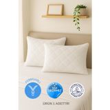 Formeya 1'li Mikrofiber Kapitone Sıvı Geçirmez Yastık Alezi Fermuarlı Sıvı Geçirmez Yastık Koruyucu 50x70 cm
