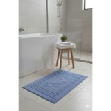 Formeya 3'lü Ayak Izli Bukle Ayak Havlusu Seti 250 Gram - Paspas Banyo Seti (3 Adet) - 50 x 70 cm - Mavi