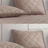 Formeya 4 Adet %100 Pamuk Kapitone Yastık Koruyucu Kılıfı-Fermuarlı Yastık Alezi Kılıf Seti 50x70 cm - 50 x 70 cm - Kahverengi