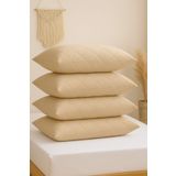 Formeya 4 Adet %100 Pamuk Kapitone Yastık Koruyucu Kılıfı-Fermuarlı Yastık Alezi Kılıf Seti 50x70 cm