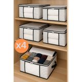 Formeya 4 Adet Lüks Pencereli Çok Amaçlı Çorap Hurcu 34x22x22 Cm Beyaz