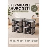 Formeya 4 Adet Lüks Pencereli Çok Amaçlı Dolap Düzenleyici Hurç Çorap Hurcu 34 x 22 x 22 cm - Siyah